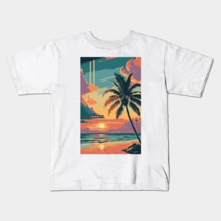 Sunset at the beach Kids T-Shirt